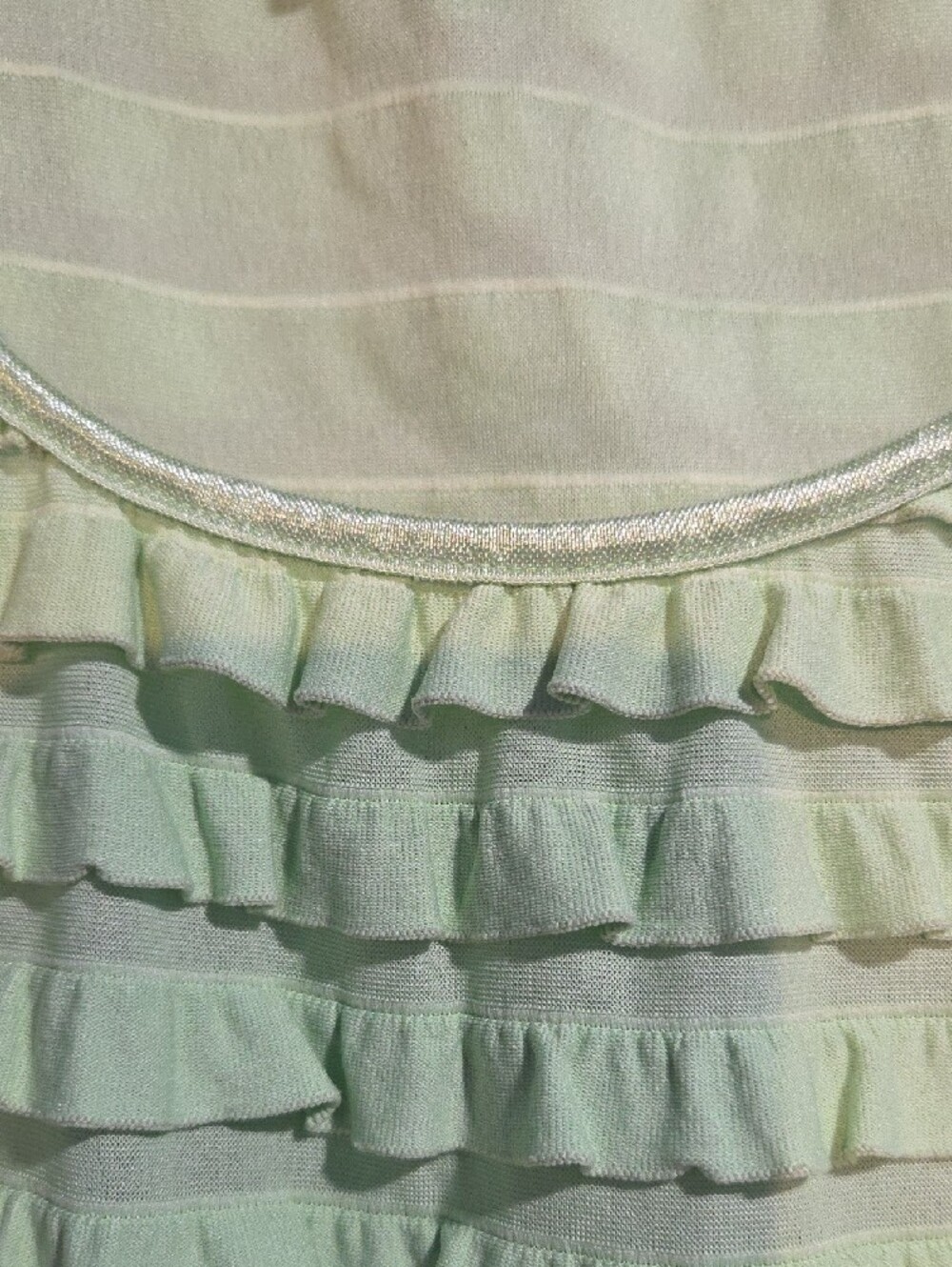 Tribal Lime Green Ruffle Tank Top - Picture 5 of 6